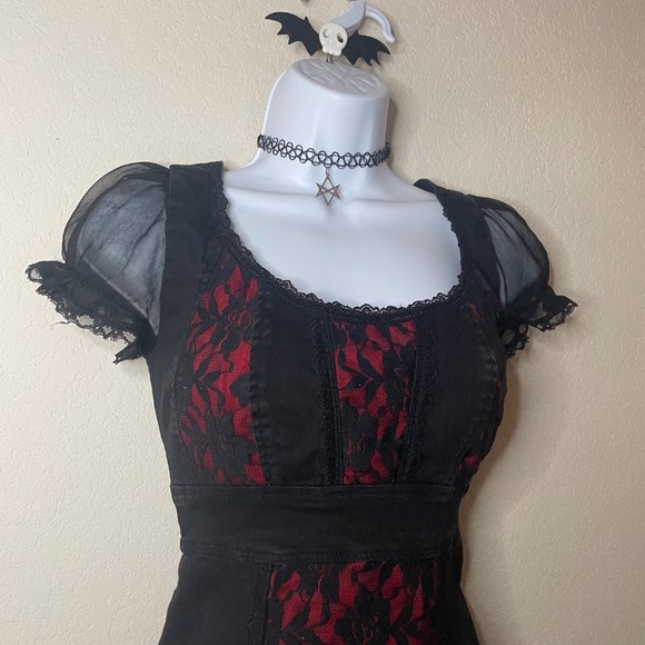 tripp nyc royal bones goth corset vampire princess top - Picture 3 of 3